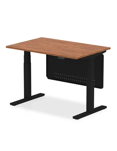 Dynamic Air Modesty 1200 x 800mm Height Adjustable Office Desk Walnut Top Modesty Panel HA01429