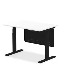 Dynamic Air Modesty 1200 x 800mm Height Adjustable Office Desk White Top Modesty Panel HA01433
