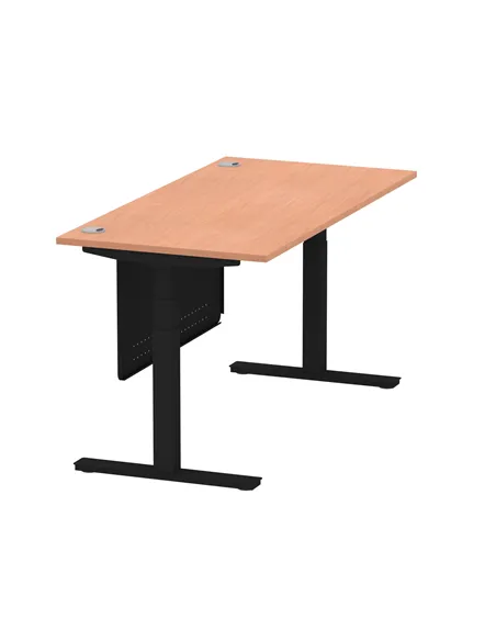 Dynamic Air Modesty 1600 x 800mm Height Adjustable Office Desk Beech Top Cable Ports Modesty Panel HA01447