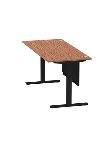 Dynamic Air Modesty 1800 x 800mm Height Adjustable Office Desk Walnut Top Cable Ports Modesty Panel HA01452