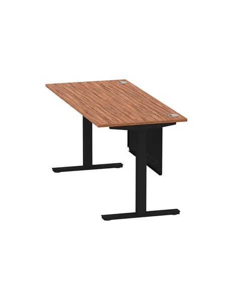 Dynamic Air Modesty 1800 x 800mm Height Adjustable Office Desk Walnut Top Cable Ports Modesty Panel HA01452