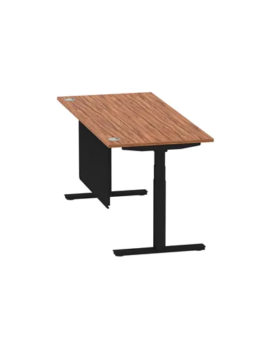 Dynamic Air Modesty 1800 x 800mm Height Adjustable Office Desk Walnut Top Cable Ports Modesty Panel HA01452
