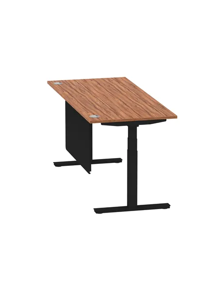 Dynamic Air Modesty 1800 x 800mm Height Adjustable Office Desk Walnut Top Cable Ports Modesty Panel HA01452