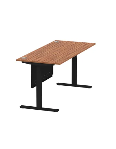 Dynamic Air Modesty 1800 x 800mm Height Adjustable Office Desk Walnut Top Cable Ports Modesty Panel HA01452