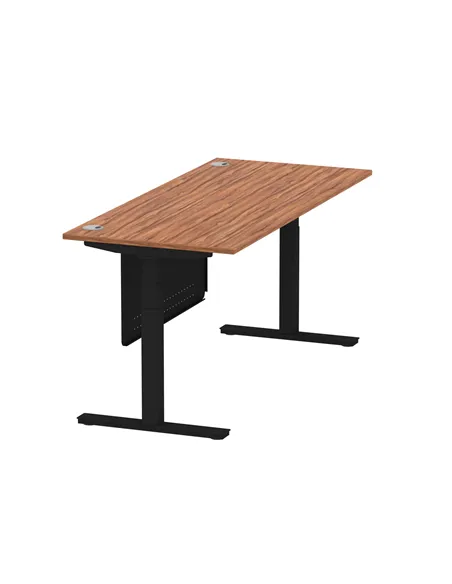 Dynamic Air Modesty 1800 x 800mm Height Adjustable Office Desk Walnut Top Cable Ports Modesty Panel HA01452