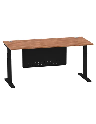 Dynamic Air Modesty 1800 x 800mm Height Adjustable Office Desk Walnut Top Cable Ports Modesty Panel HA01452