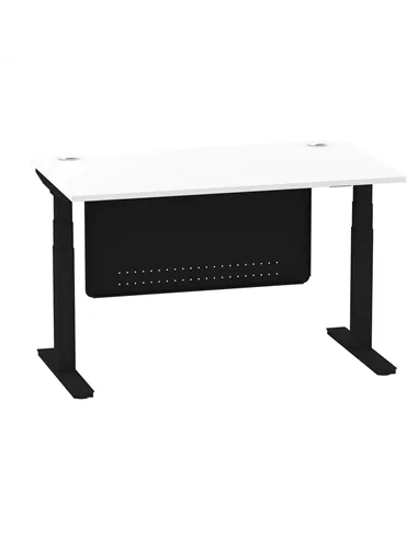 Dynamic Air Modesty 1400 x 800mm Height Adjustable Office Desk White Top Cable Ports Modesty Panel HA01454