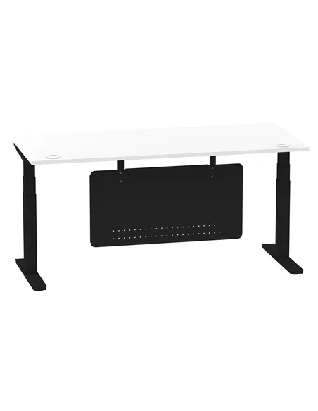 Dynamic Air Modesty 1800 x 800mm Height Adjustable Office Desk White Top Cable Ports Modesty Panel HA01456