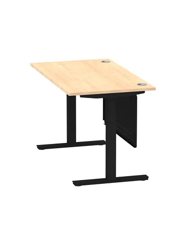 Dynamic Air Modesty 1400 x 800mm Height Adjustable Office Desk Maple Top Cable Ports Modesty Panel HA01458