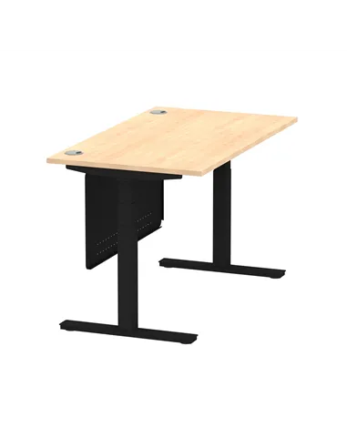 Dynamic Air Modesty 1400 x 800mm Height Adjustable Office Desk Maple Top Cable Ports Modesty Panel HA01458