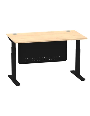 Dynamic Air Modesty 1400 x 800mm Height Adjustable Office Desk Maple Top Cable Ports Modesty Panel HA01458