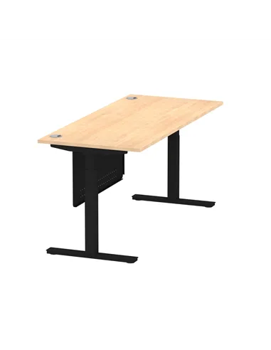 Dynamic Air Modesty 1800 x 800mm Height Adjustable Office Desk Maple Top Cable Ports Modesty Panel HA01460