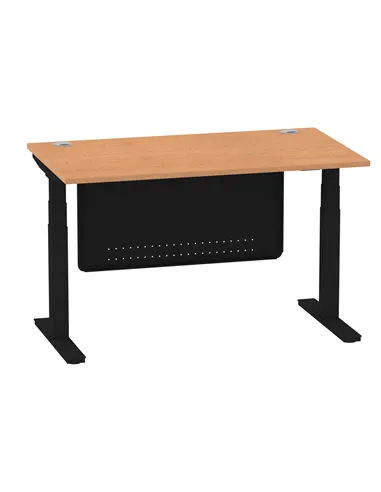 Dynamic Air Modesty 1400 x 800mm Height Adjustable Office Desk Oak Top Cable Ports Modesty Panel HA01462