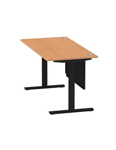 Dynamic Air Modesty 1600 x 800mm Height Adjustable Office Desk Oak Top Cable Ports Modesty Panel HA01463 2