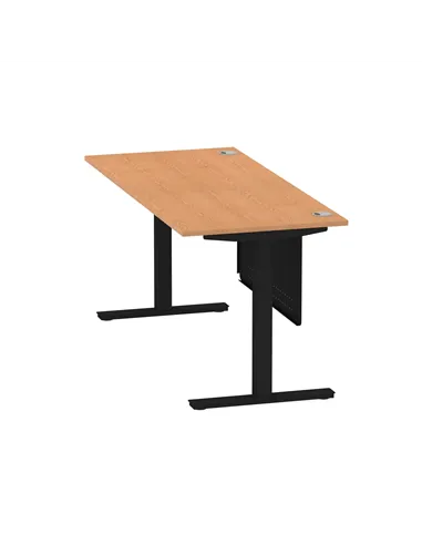 Dynamic Air Modesty 1800 x 800mm Height Adjustable Office Desk Oak Top Cable Ports Modesty Panel HA01464