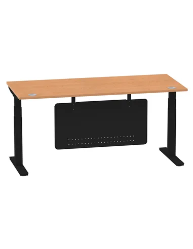 Dynamic Air Modesty 1800 x 800mm Height Adjustable Office Desk Oak Top Cable Ports Modesty Panel HA01464