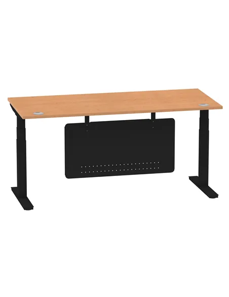 Dynamic Air Modesty 1800 x 800mm Height Adjustable Office Desk Oak Top Cable Ports Modesty Panel HA01464