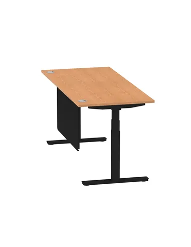 Dynamic Air Modesty 1800 x 800mm Height Adjustable Office Desk Oak Top Cable Ports Modesty Panel HA01464