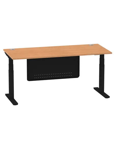 Dynamic Air Modesty 1800 x 800mm Height Adjustable Office Desk Oak Top Cable Ports Modesty Panel HA01464