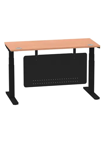 Dynamic Air Modesty 1400 x 600mm Height Adjustable Office Desk Beech Top Cable Ports Modesty Panel HA01466