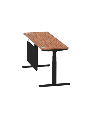 Dynamic Air Modesty 1800 x 600mm Height Adjustable Office Desk Walnut Top Cable Ports Modesty Panel HA01472