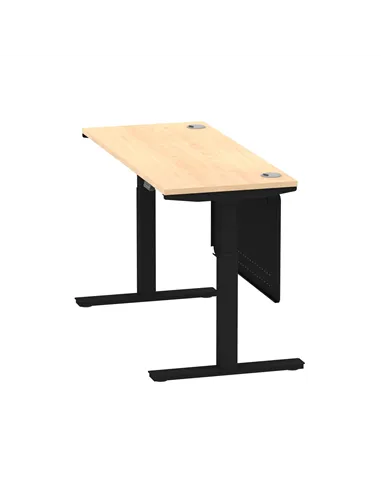 Dynamic Air Modesty 1400 x 600mm Height Adjustable Office Desk Maple Top Cable Ports Modesty Panel HA01478