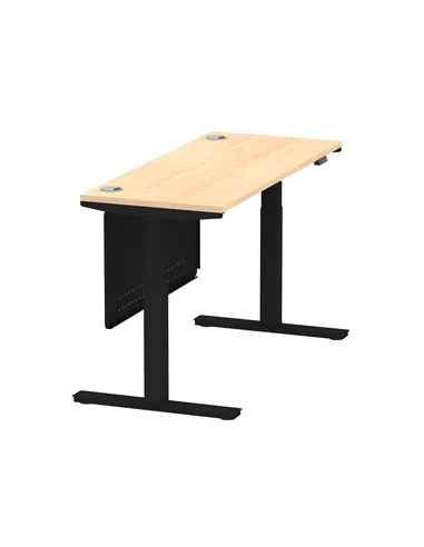Dynamic Air Modesty 1400 x 600mm Height Adjustable Office Desk Maple Top Cable Ports Modesty Panel HA01478