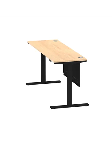 Dynamic Air Modesty 1800 x 600mm Height Adjustable Office Desk Maple Top Cable Ports Modesty Panel HA01480