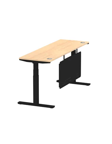 Dynamic Air Modesty 1800 x 600mm Height Adjustable Office Desk Maple Top Cable Ports Modesty Panel HA01480