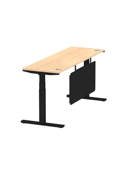 Dynamic Air Modesty 1800 x 600mm Height Adjustable Office Desk Maple Top Cable Ports Modesty Panel HA01480