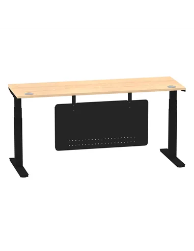Dynamic Air Modesty 1800 x 600mm Height Adjustable Office Desk Maple Top Cable Ports Modesty Panel HA01480