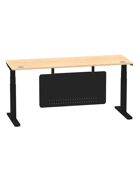 Dynamic Air Modesty 1800 x 600mm Height Adjustable Office Desk Maple Top Cable Ports Modesty Panel HA01480