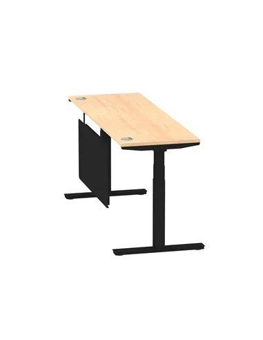 Dynamic Air Modesty 1800 x 600mm Height Adjustable Office Desk Maple Top Cable Ports Modesty Panel HA01480