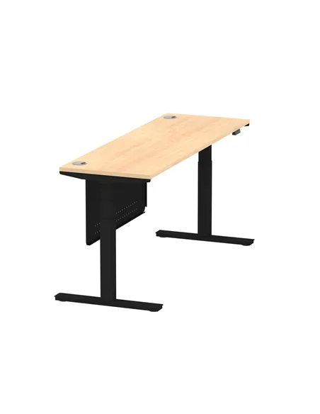 Dynamic Air Modesty 1800 x 600mm Height Adjustable Office Desk Maple Top Cable Ports Modesty Panel HA01480