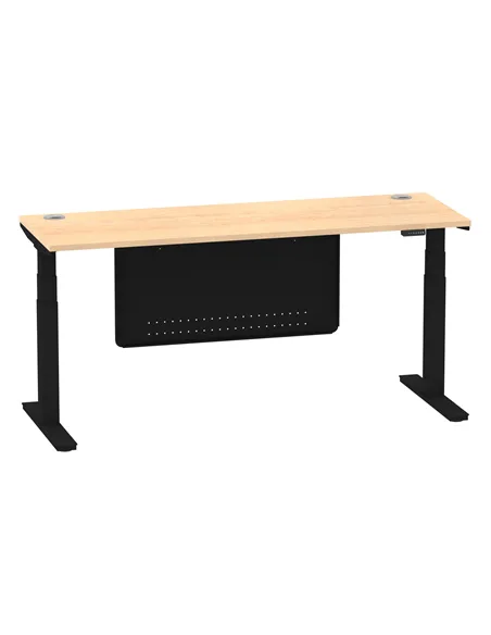 Dynamic Air Modesty 1800 x 600mm Height Adjustable Office Desk Maple Top Cable Ports Modesty Panel HA01480