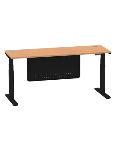 Dynamic Air Modesty 1800 x 600mm Height Adjustable Office Desk Oak Top Cable Ports Modesty Panel HA01484