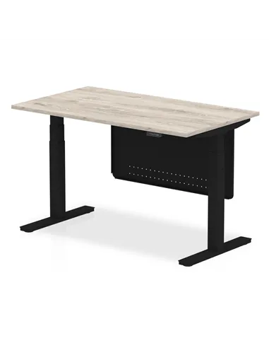 Dynamic Air Modesty 1400 x 800mm Height Adjustable Office Desk Grey Oak Top Modesty Panel HA01486