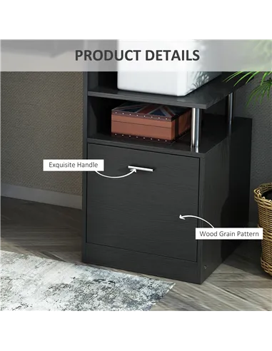 HOMCOM Computer Desk PC Workstation with Drawer Shelves CPU Storage Rack Home Office Furniture 152 x 60 x 88cm (BLACK)