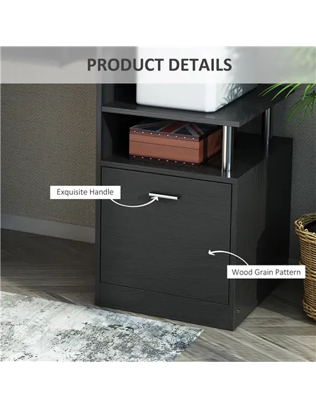 HOMCOM Computer Desk PC Workstation with Drawer Shelves CPU Storage Rack Home Office Furniture 152 x 60 x 88cm (BLACK)