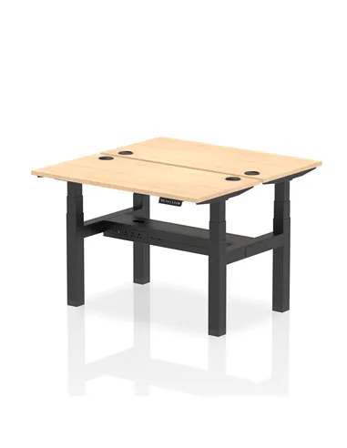 Dynamic Air 1200 x 600mm Height Adjustable 2 Person Bench Desk Maple Top Cable Ports HA01542