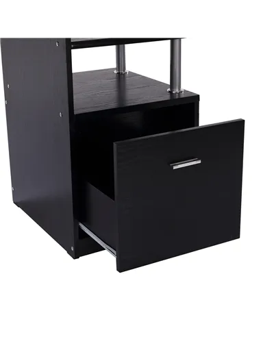 HOMCOM Computer Desk PC Workstation with Drawer Shelves CPU Storage Rack Home Office Furniture 152 x 60 x 88cm (BLACK)