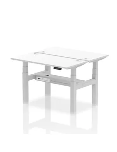 Dynamic Air 1200 x 600mm Height Adjustable 2 Person Bench Desk White Top Cable Ports HA01562