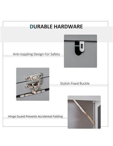 HOMCOM Folding Convertible Desk with Blackboard Multi-function Computer Office Workstation Side Shelf for Home Office, Grey