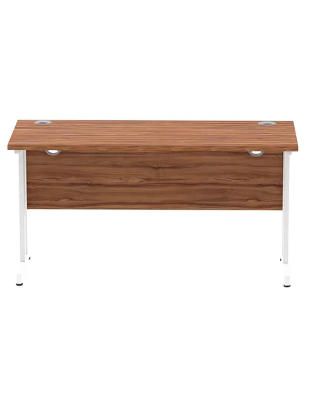 Dynamic Impulse 1400 x 600mm Straight Office Desk Walnut Top White Cantilever Leg MI001916