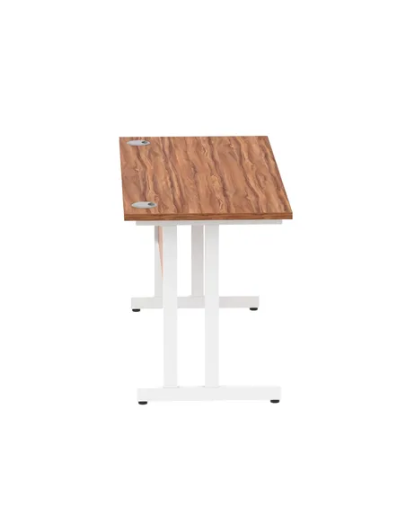 Dynamic Impulse 1400 x 600mm Straight Office Desk Walnut Top White Cantilever Leg MI001916