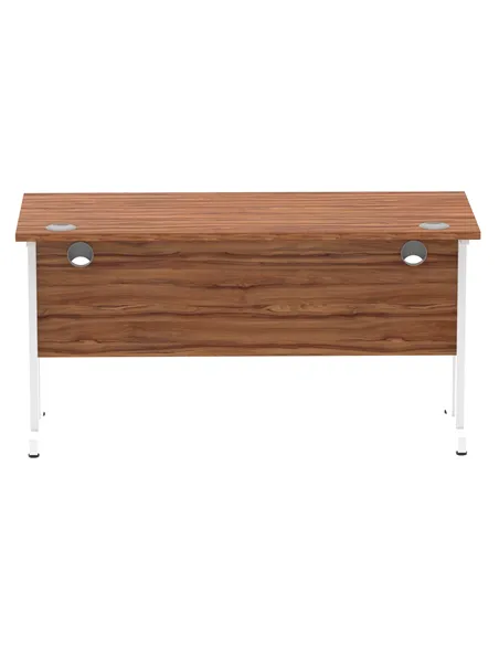 Dynamic Impulse 1400 x 600mm Straight Office Desk Walnut Top White Cantilever Leg MI001916