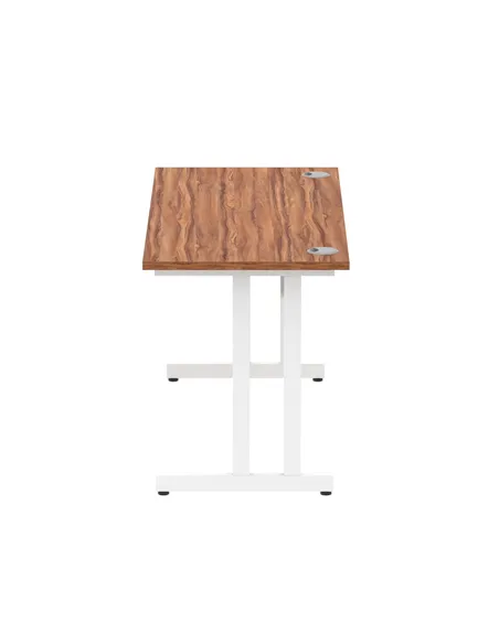 Dynamic Impulse 1400 x 600mm Straight Office Desk Walnut Top White Cantilever Leg MI001916