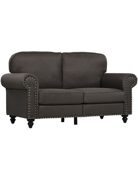 HOMCOM Two-Seater Mid-Century Sofa, with Pocket Springs - Dark Brown