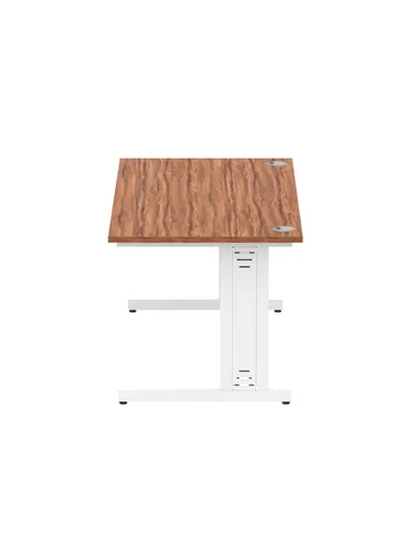 Dynamic Impulse 1600 x 800mm Straight Office Desk Walnut Top White Cable Managed Leg MI001997