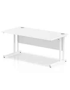 Dynamic Impulse 1600 x 800mm Straight Office Desk White Top White Cantilever Leg MI002193